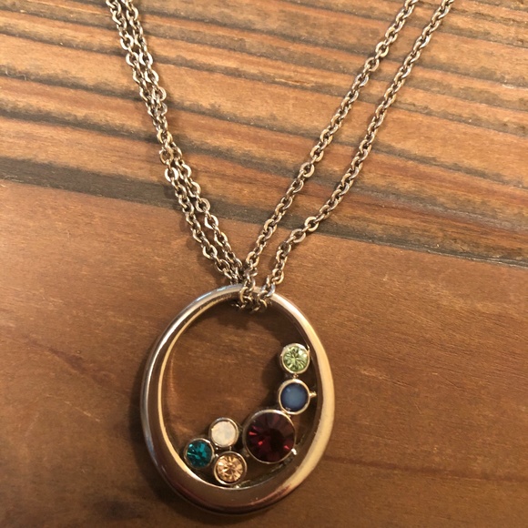 Silver Gem Stone Necklace - Picture 2 of 3